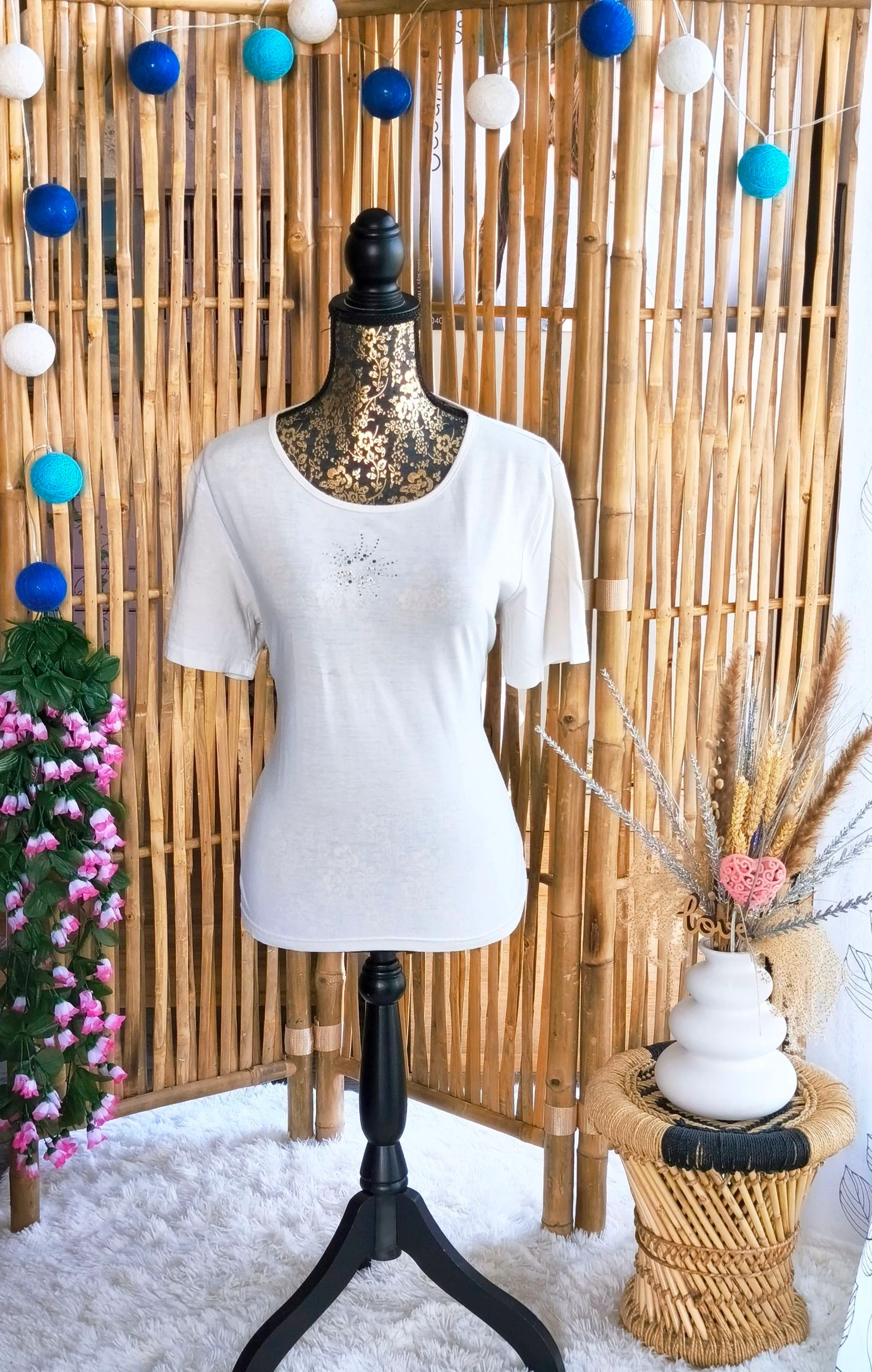 🤍 tee-shirt manches courtes blanc femme T38 🤍